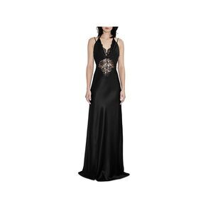 ET OCHS Womens Black Trim Slim Fit Sleeveless Full-Length Evening Gown Dress 2